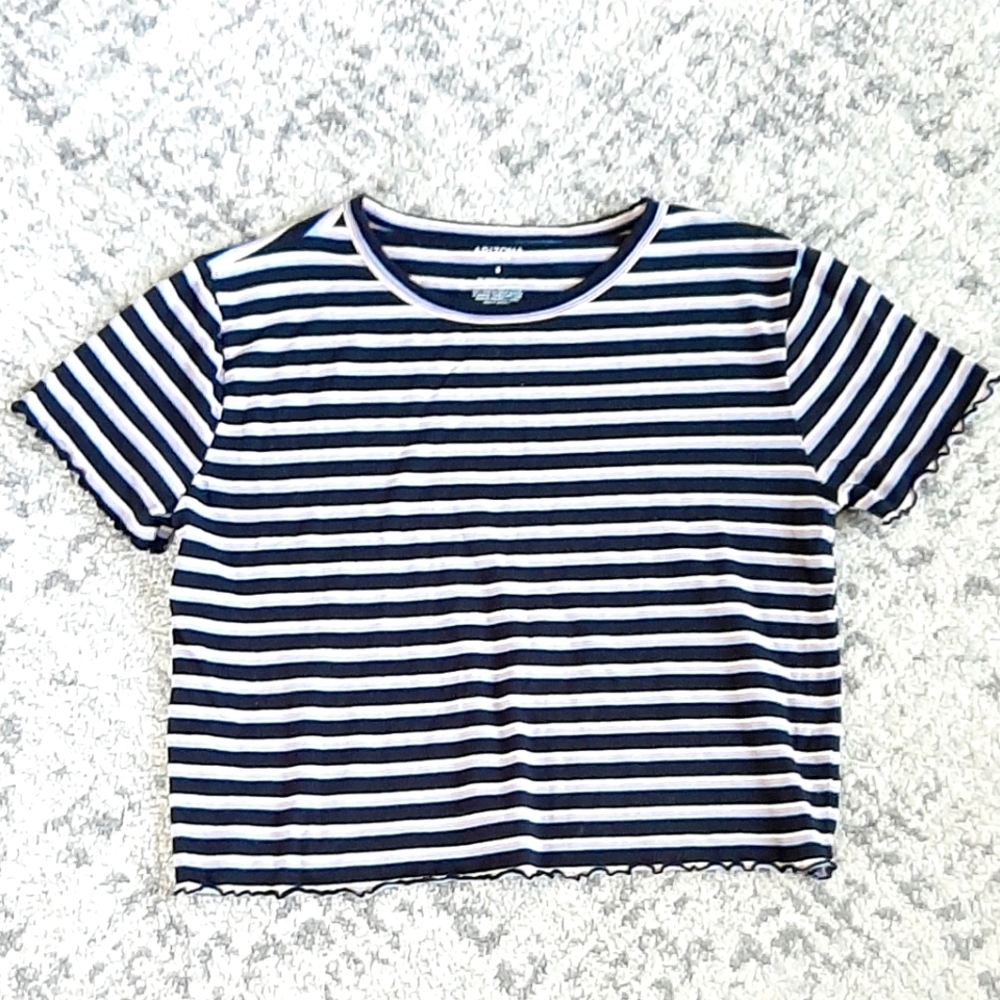 Arizona Striped Cropped Tee Size Small